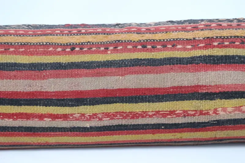 Pillow Case, 12x48 Yellow Pillow, Vintage Pillow, Throw Kilim Pillow, Turkish Bench Pillow Cover, Interior Designer Pillow, Bench Cushion - 2
