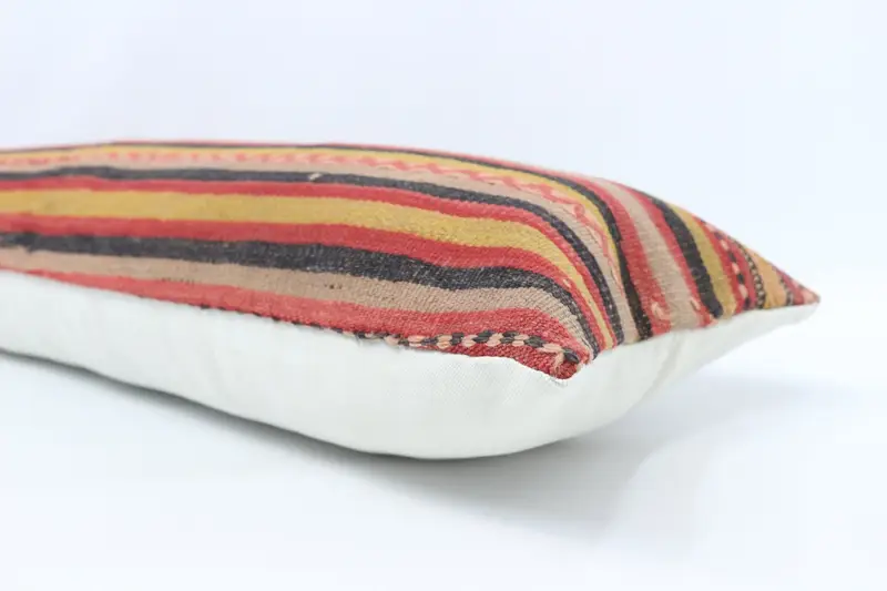 Pillow Case, 12x48 Yellow Pillow, Vintage Pillow, Throw Kilim Pillow, Turkish Bench Pillow Cover, Interior Designer Pillow, Bench Cushion - 6
