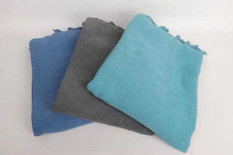 Organic Beach Blanket, Bachelorette Gifts, Turkish Bedcover, Woven Blanket, 108x80 Cotton Stonewashed Diamond Towel, Boho Throw Blankets, Home Gift - 3