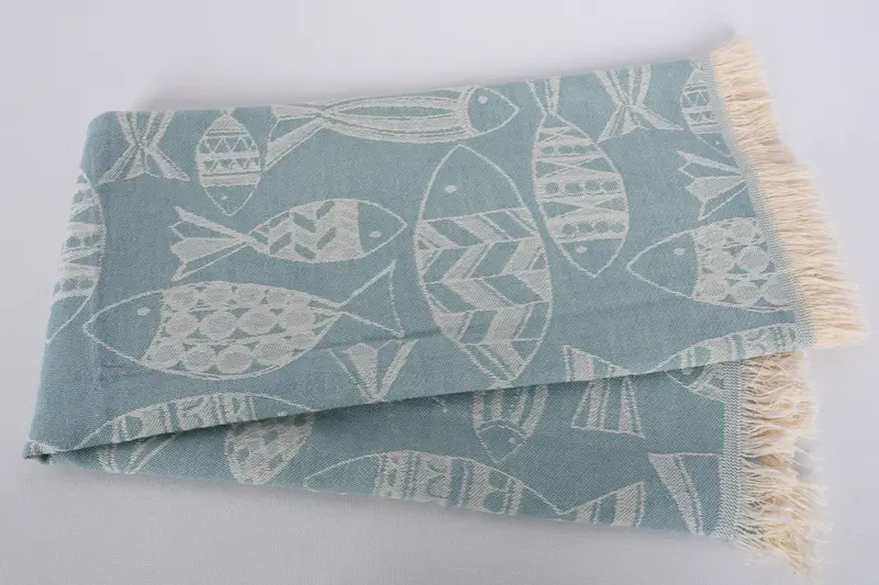 28x20 Cotton Fish Design Towel, Kitchen Towel, Girl Trip Party Favor, Gym Towel, Bridal Gifts, Monogram Hand Towel, Monogrammed Hand Towel - 3