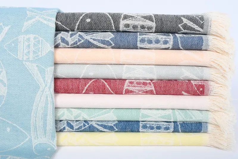 28x20 Cotton Fish Design Towel, Kitchen Towel, Girl Trip Party Favor, Gym Towel, Bridal Gifts, Monogram Hand Towel, Monogrammed Hand Towel - 1