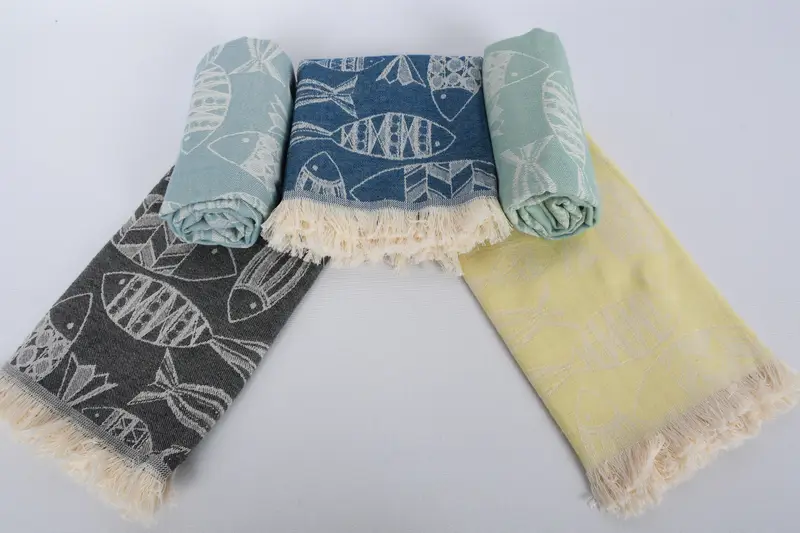 28x20 Cotton Fish Design Towel, Kitchen Towel, Girl Trip Party Favor, Gym Towel, Bridal Gifts, Monogram Hand Towel, Monogrammed Hand Towel - 7