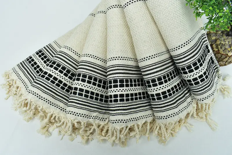Mutfak havlu, tatil havlu, 40x20 keten çizgili havlu, onun için hediyeler, kişiselleştirilmiş hediye, ev hediyesi, organik çay havlu, monogramlı el havlu - 4