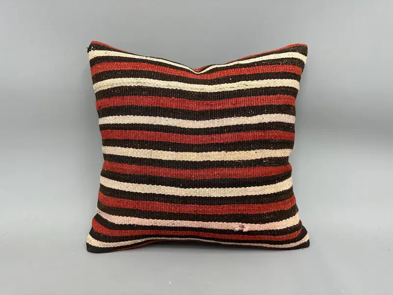 18x18 Red Pillow Case, Ethnical Kilim Rug Pillow, Antique Pillows, Pillow Sham, Boho Pillow Sham Cover, Ethnic Pillow Cover Cushion Case - 4
