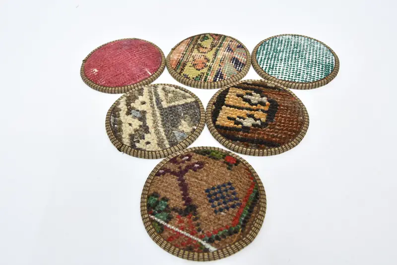 Posavasos étnicos rojos y naranjas, posavasos de alfombra duraderos y elegantes