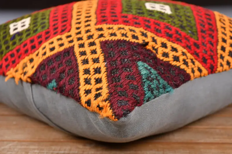 20x20 Red Pillow Case, Interior Designer Pillow, Ethnical Kilim Rug Pillow, Handmade Rug Seat Cushion Cover, Pillow, Handmade Kilim Cushion - 3