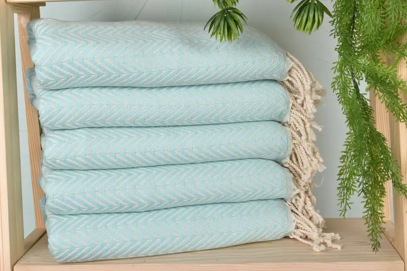 Guest Towel, 70x40 Cotton Zig zag Towel, Christmas Favors, Travel towel, Luxury Turkish beach towel with fringe, Quick-dry towel, Wedding Favors - 2