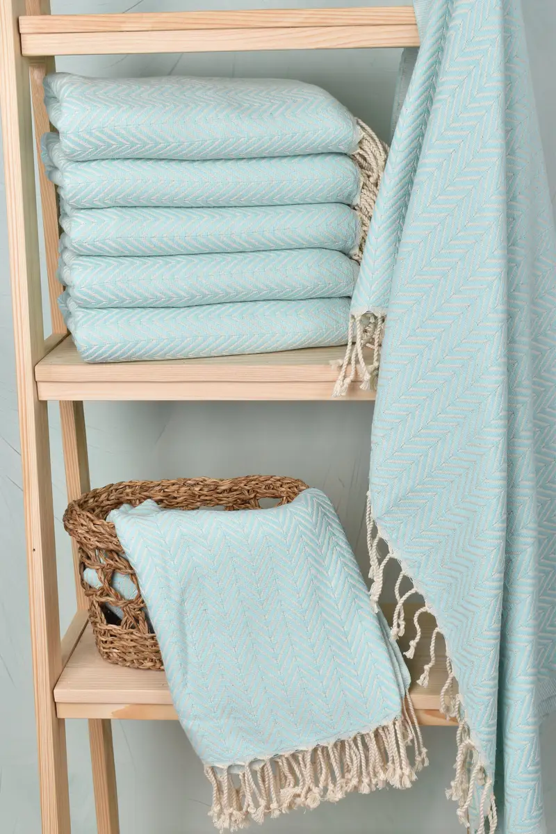 Guest Towel, 70x40 Cotton Zig zag Towel, Christmas Favors, Travel towel, Luxury Turkish beach towel with fringe, Quick-dry towel, Wedding Favors - 3