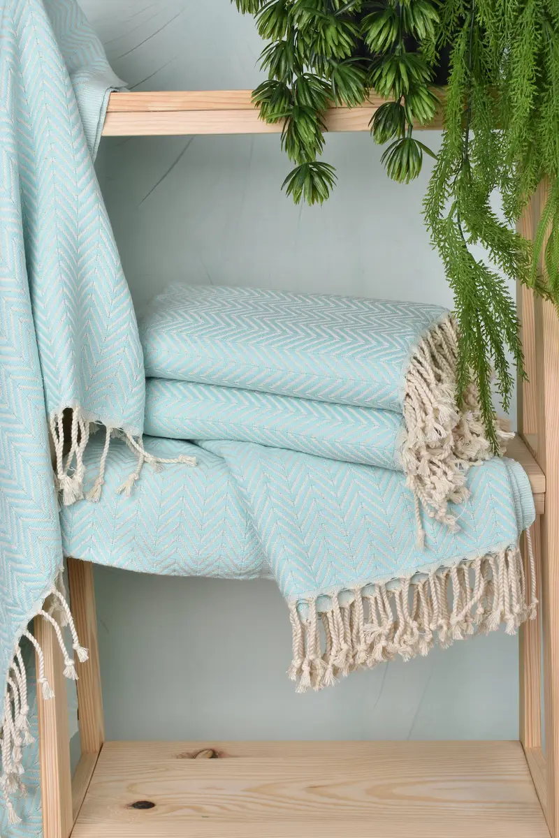 Guest Towel, 70x40 Cotton Zig zag Towel, Christmas Favors, Travel towel, Luxury Turkish beach towel with fringe, Quick-dry towel, Wedding Favors - 6