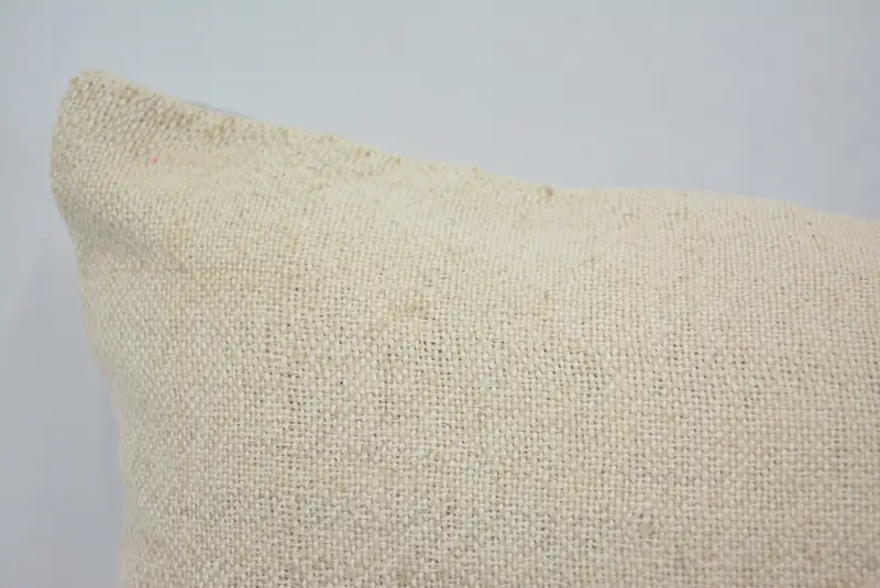 Home Decor Pillow, Pillow Sham, Turkish Bench Pillow Case, Vintage Pillow, Kilim Cushion Sham, 12x20 White Cushion, Natural Pillow Sham - 2