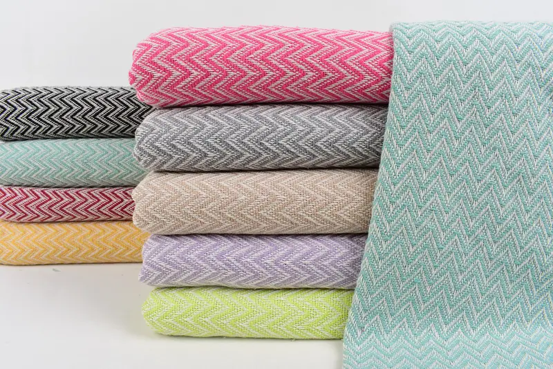 Bridal Shower Gift Gray Zig Zag Organic Cotton Blanket, 75x63 Inches