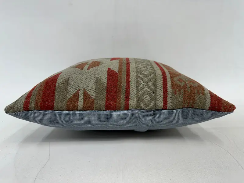 Antique Pillows, Hippie Throw Pillow Cover, 14x14 Red Cushion Case, Sofa Bolster Pillow, Vintage Kilim Pillow, Pillow Sham, Interior Designer Pillow - 5