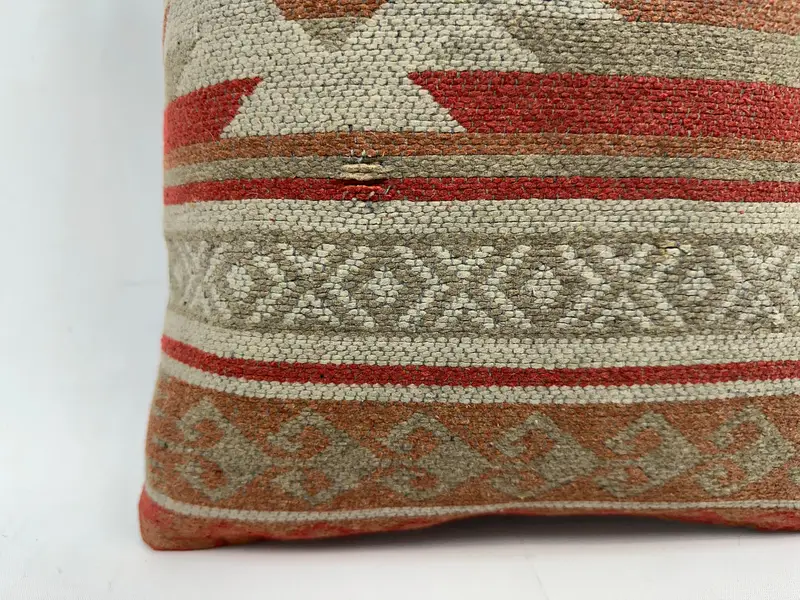 Antique Pillows, Hippie Throw Pillow Cover, 14x14 Red Cushion Case, Sofa Bolster Pillow, Vintage Kilim Pillow, Pillow Sham, Interior Designer Pillow - 2