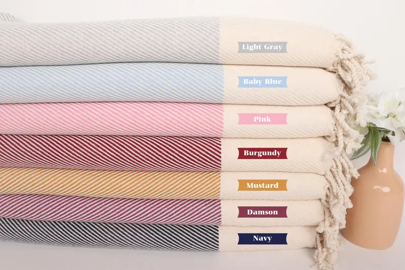 Peshtemal Towel, Handmade Gift, Beach Towel Bulk, Quick-dry peshtemal, 70x40 Cotton Striped Towel, Unique Wedding Gift, Wedding Shower Gift - 2