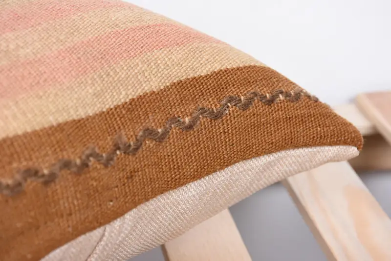 Outdoor Throw Pillow Case, Interior Designer Pillow, 14x14 Brown Pillow, Boho Pillow Sham Cover, Pillow Sham, Ethnical Kilim Rug Pillow - 7