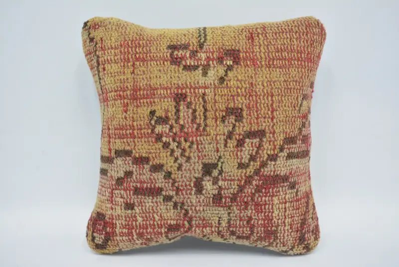 Pillow Cover, 12x12 Green Pillow Case, Throw Kilim Pillow, Pillow for Couch, Living Room Throw Cushion Case, Turkish Kilim Pillow - 1
