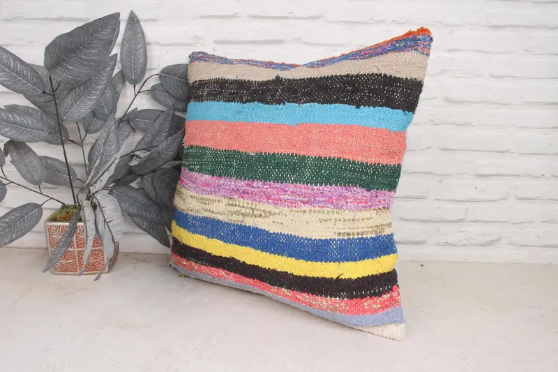 Tapestry Cushion Cover, Pillow for Couch, Turkish Pillow, Antique Pillows, Comfy Throw Pillow, Pillow, 20x20 Blue Cushion Case, Cotton Pillow Sham - 4
