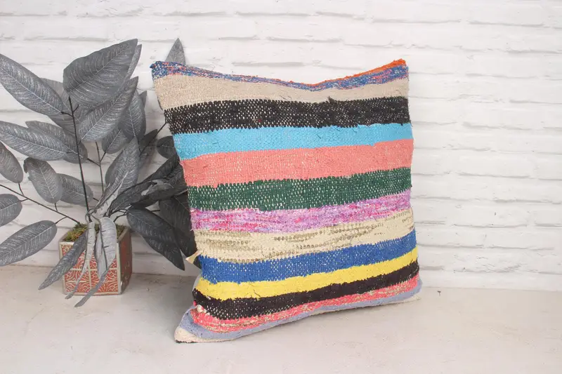 Tapestry Cushion Cover, Pillow for Couch, Turkish Pillow, Antique Pillows, Comfy Throw Pillow, Pillow, 20x20 Blue Cushion Case, Cotton Pillow Sham - 3