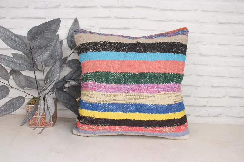 Tapestry Cushion Cover, Pillow for Couch, Turkish Pillow, Antique Pillows, Comfy Throw Pillow, Pillow, 20x20 Blue Cushion Case, Cotton Pillow Sham - 1