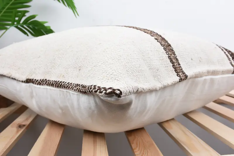 Bright Pillow Sham, 24x24 White Pillow Case, Ethnical Kilim Rug Pillow, Kilim Pillow Cover, Boho Pillow Sham Cover, Cushion Case, Tribal Cushion - 6