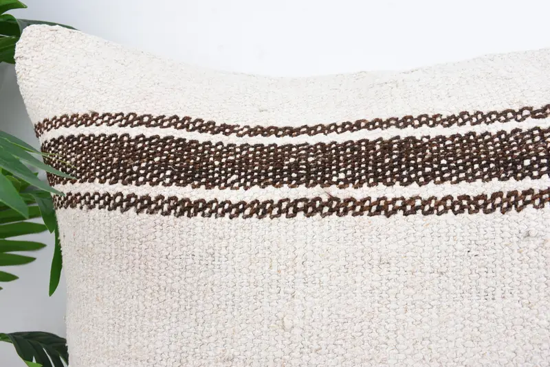 Bright Pillow Sham, 24x24 White Pillow Case, Ethnical Kilim Rug Pillow, Kilim Pillow Cover, Boho Pillow Sham Cover, Cushion Case, Tribal Cushion - 2