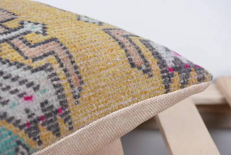 Vintage Kilim Throw Pillow, Ethnic Pillow Cover Pillow Cover, Vintage Kilim Pillow, 12x12 Orange Cushion Cover, Pillow Case, Turkish Pillow - 7