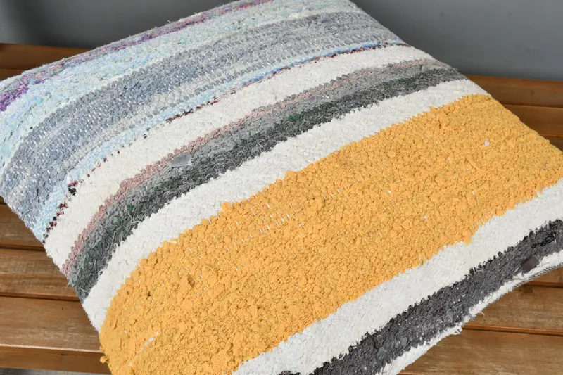 Couch Pillow Cover, Aesthetic Cushion, Boho Pillow Sham Cover, Vintage Kilim Pillow, Cushion Cover, 22x22 Yellow Cushion, Vintage Pillow - 4