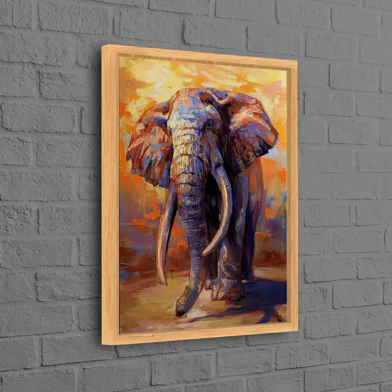 鮮やかな抽象的な象のキャンバス: ユニークな象愛好家へのギフト