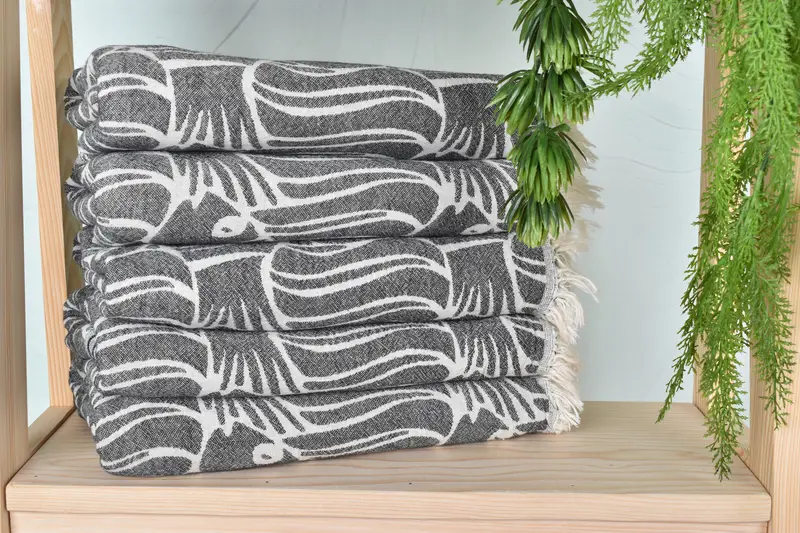 Peshtemal Towel, Monogram Towels, 70x36 Cotton Fish Design Towel, Gift Towel, Turkish Towel Beach Towel, Monogrammed Beach Towel, Bridal Shower Gift - 3