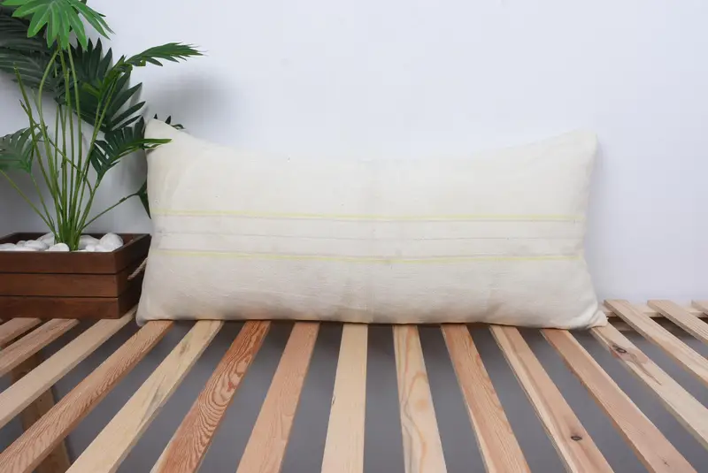 Kilim Pillow Cover, Chair Pillow Case, Vintage Kilim Throw Pillow, Cushion Case, Gift Pillow, Aesthetic Pillow Sham, 16x36 White Cushion Case - 1