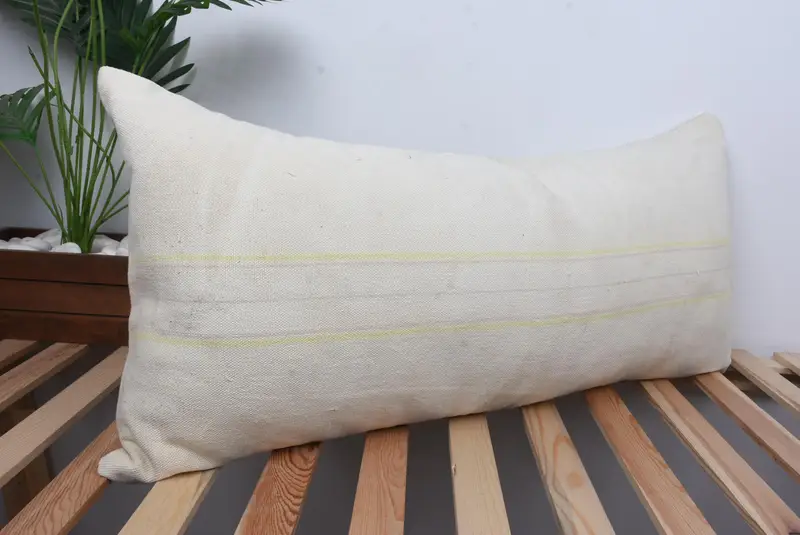 Kilim Pillow Cover, Chair Pillow Case, Vintage Kilim Throw Pillow, Cushion Case, Gift Pillow, Aesthetic Pillow Sham, 16x36 White Cushion Case - 4
