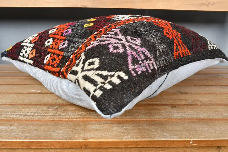 Kilim Pillow Cover, Interior Designer Pillow, Nautical Throw Pillow Sham, Gift Pillow, Cushion Case, 18x18 Brown Pillow Cover - 3