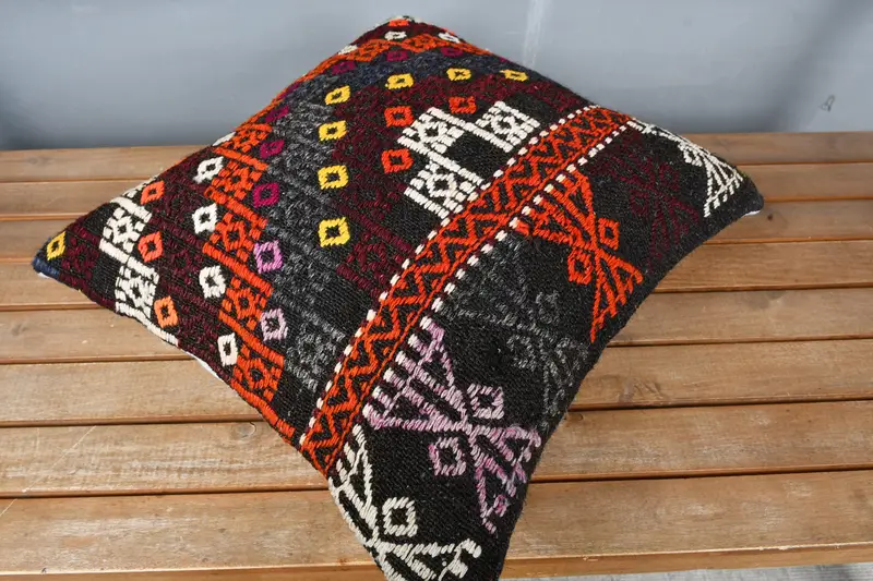 Kilim Pillow Cover, Interior Designer Pillow, Nautical Throw Pillow Sham, Gift Pillow, Cushion Case, 18x18 Brown Pillow Cover - 2