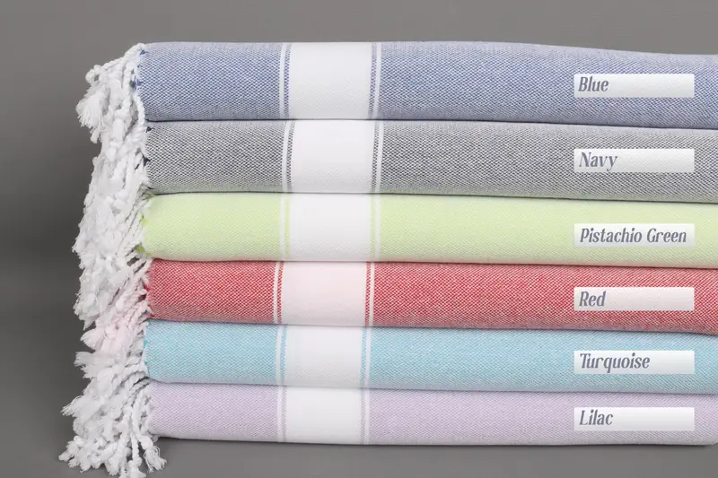 Beach Towel Organic Cotton Striped Beige, 36x71 Inches