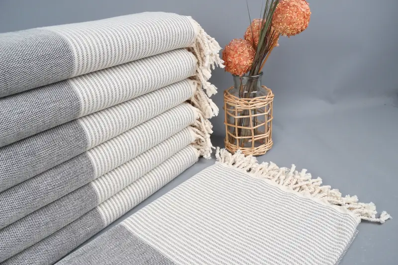 Yoga Towel, Turkish bath towel, Gift For The Home Decor, Sand-resistant towel, 70x40 Cotton Striped Towel, Peshtemal Towel, Wedding For Favor - 1