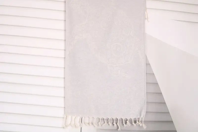 Personalized Kitchen Towel Light Gray Cotton Tea Towel, 36x18 Inches