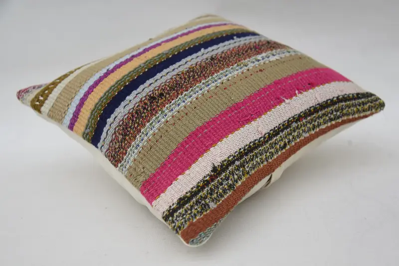 12x12 Brown Cushion, Turkish Kilim Pillow, Vintage Kilim Throw Pillow, Accent Throw Cushion, Pillow for Sofa, Pillow, Yoga Pillow - 6