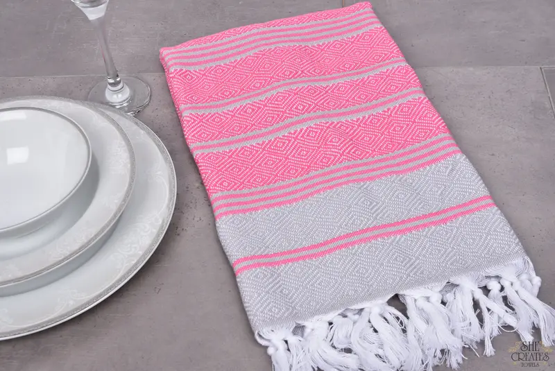 Travel Towel, Turkish Tea Towel, Personalized Hand Towel, Gym Towel, 40x18 Cotton Diamond Towel, Custom Hand Towel, Custom Turkish Towel, Spa Gift - 5