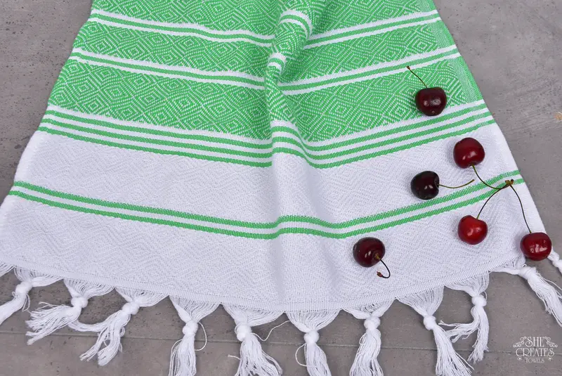 Travel Towel, Turkish Tea Towel, Personalized Hand Towel, Gym Towel, 40x18 Cotton Diamond Towel, Custom Hand Towel, Custom Turkish Towel, Spa Gift - 6