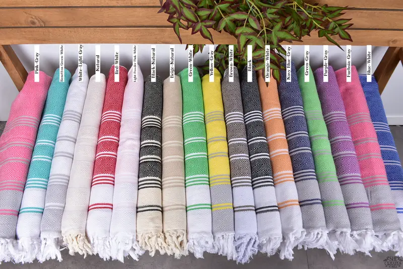 Travel Towel, Turkish Tea Towel, Personalized Hand Towel, Gym Towel, 40x18 Cotton Diamond Towel, Custom Hand Towel, Custom Turkish Towel, Spa Gift - 2