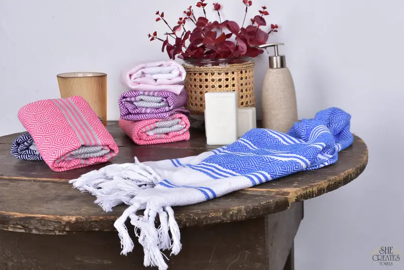 Travel Towel, Turkish Tea Towel, Personalized Hand Towel, Gym Towel, 40x18 Cotton Diamond Towel, Custom Hand Towel, Custom Turkish Towel, Spa Gift - 8