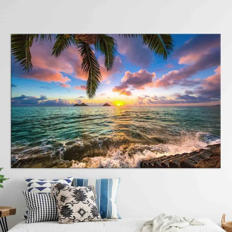 Kailua Sunrise, Coastal Wall Decor, Canvas Wall Art, Tropical Canvas Art, Sunrise Landscape, Sunset View Wall Art, Sea Landscape Wall Decor, - 1