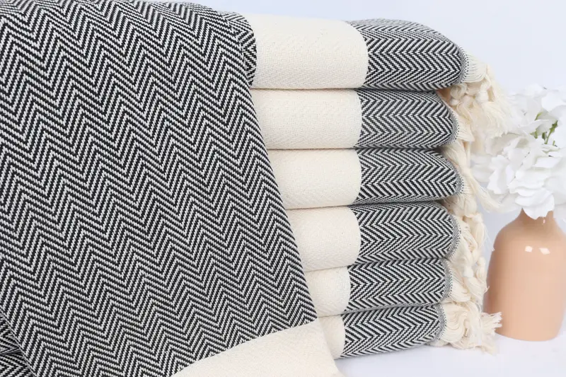 Monogrammhandtücher, Heimgeschenk, personalisiertes Küchentuch, 36x18 Baumwoll -Fischgrätenhandtuch, personalisiertes Handtuch, Junggesellenhandtuch, türkisches Geschirrtuch - 1