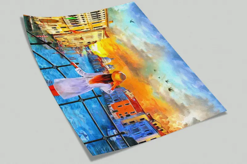 3d Wall Paper, Custom Wall Paper, Wall Paper Peel and Stick, , Oil Painting Print, Venice Wall Art, Girl Wall Painting, City Wall Paper, - 8