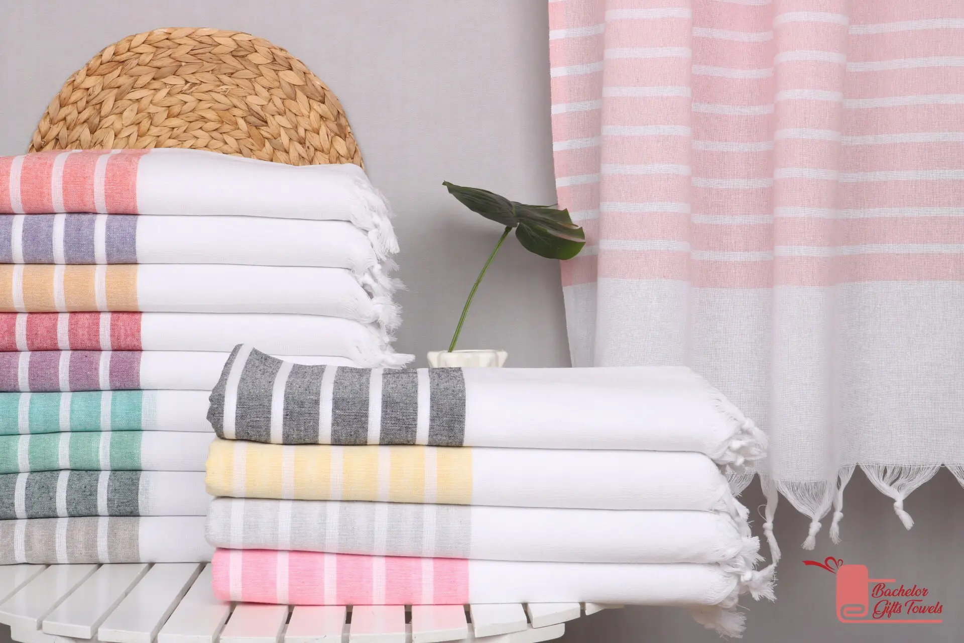 40x70 Cotton Striped Towel, Personalized Turkish Towel - 1