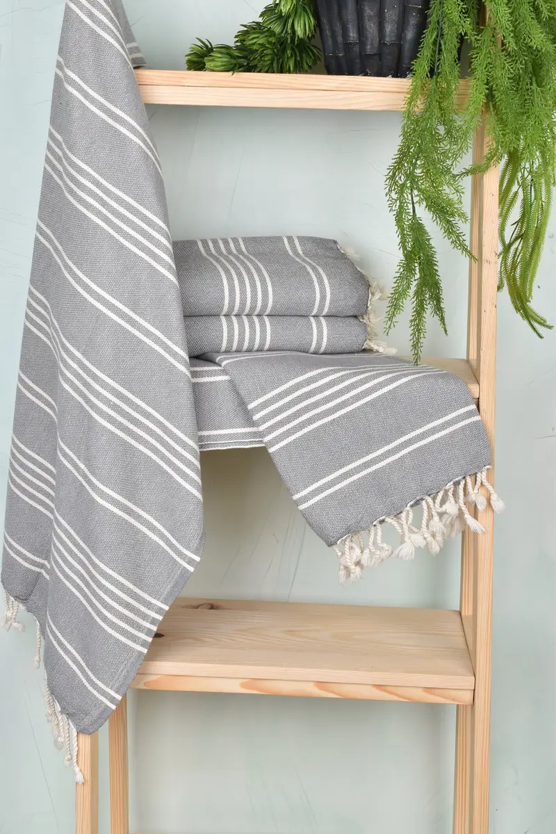 Personalized Home Gift Wedding, Personalized Turkish Towel, Handmade Gift, Anniversary Gift For Her, 70x40 Cotton Striped Towel, Personalized Gifts - 6