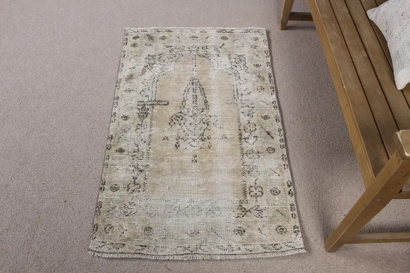 Orange & Brown Rug, 2.4x3.9 ft Striped Geometric Design