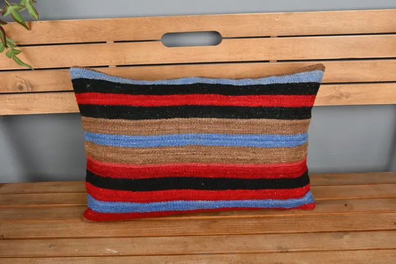 Turkish Kilim Pillow, Toss Cushion Case, Boho Pillow Sham Cover, Pillow, Turkish Pillow, Aztec Pillow Cover, 16x24 Orange Pillow Sham - 6
