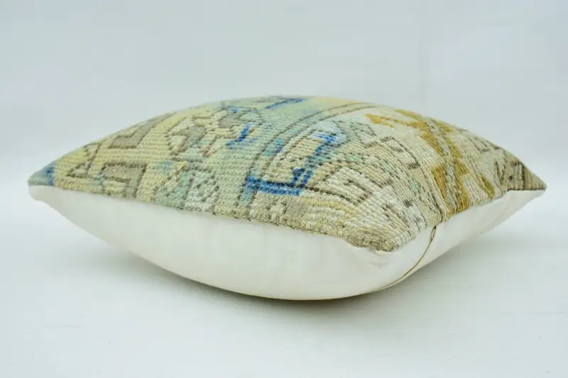 Antique Pillows, Turkish Rugs Cushion Cover, Pillow Case, Vintage Pillow, Ethnic Cushion Case, 18x18 Beige Pillow Case, Pillow for Couch - 6
