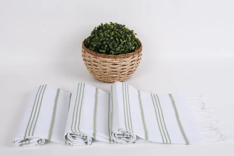 Toalla a rayas de algodón 40x24, toalla turca personalizada, regalo personalizado, toalla de mano personalizada, toalla de cocina de monograma, toalla orgánica - 8